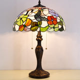 Werfactory® Tiffany Table Lamp 24 Inch Stained Glass Butterfly Style Reading Lamp