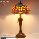 12 inch Dragonfly Stained Glass Lampshade Only Werfactory®  Fit for Tiffany Table Lamp