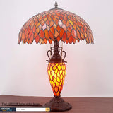 Tiffany Lampshade Replacement Werfactory® W16H7-inch Red Wisteria Stained Glass Shade