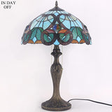Tiffany Lampshade Replacement Werfactory® W16H7-inch Traditional Large Turquoise Teal Green BlueStained Glass Style Shade