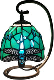 Werfactory® Tiffany Night Light, Stained Glass, Mix-Color Dragonfly Table Lamp