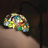 Werfactory® Tiffany Floor Lamp Stained Glass Grape Arched Gooseneck Reading Light