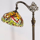 Werfactory® Tiffany Floor Lamp Stained Glass Dragonfly Arched Gooseneck Reading Light