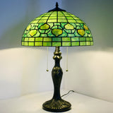 Werfactory® Tiffany Lamp Green Stained Glass Table Lamp W16H24 Inch Bedside Nightstand