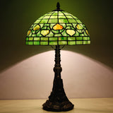 Werfactory® Tiffany Style Table Lamp W12H19 inch Green Stained Glass Antique Light