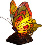 Werfactory® Tiffany Butterfly Lamp Cute Small Fairy Flying Wings Colorful Stained Glass Warm Light