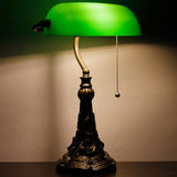 Werfactory® Banker Lamp Tiffany Desk Lamp Green Stained Glass Table Lamp