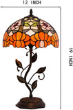 Werfactory® Table Lamp Stained Glass Lamp Orange Flower Desk Light