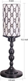 WERFACTORY Small Tiffany Lamp Mini Stained Glass Table Lamp Wide 4 Tall 15 Inch White Crystal Bead Rustic Night Light