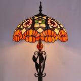 Werfactory® Tiffany Floor Lamp,Orange Flower Stained Glass Floor Lamp