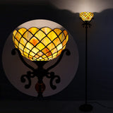 Werfactory® Tiffany Floor Lamp Stained Glass Fish Scales Torchiere Light
