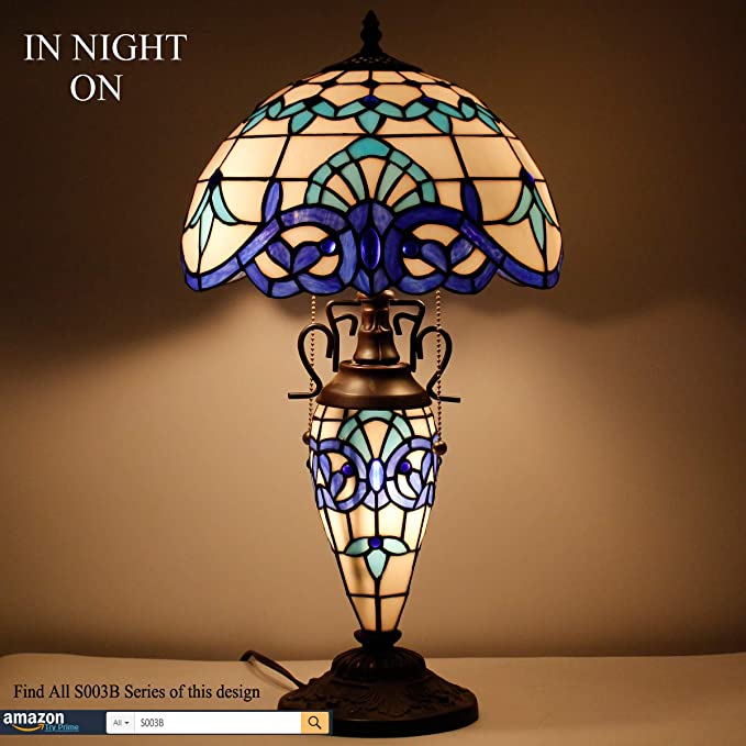 12 inch Baroque Stained Glass Lampshade Only Werfactory®  Fit for Tiffany Table Lamp