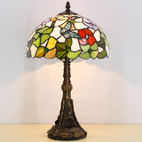 Werfactory® Tiffany Table Lamp W12H19 Inch Stained Glass Antique Butterfly Style Light