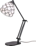 Werfactory® Tiffany Swing Arm Lamp Adjustable Stained Glass Lamp Crystal Bead