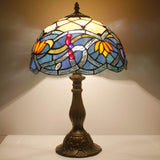 12 inch Blue Lotus Stained Glass Lampshade Only Werfactory®  Fit for Tiffany Table Lamp