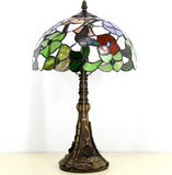 Werfactory® Tiffany Table Lamp W12H19 Inch Stained Glass Antique Butterfly Style Light