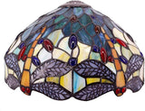 12 inch Dragonfly Stained Glass Lampshade Only Werfactory®  Fit for Tiffany Table Lamp