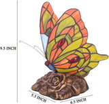 Werfactory® Tiffany Butterfly Lamp Cute Small Fairy Flying Wings Colorful Stained Glass Warm Light