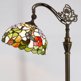 Werfactory® Tiffany Floor Lamp 12X18X65 Inches Stained Glass Butterfly Arched Gooseneck Reading Light