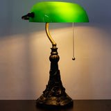 Werfactory® Banker Lamp Tiffany Desk Lamp Green Stained Glass Table Lamp