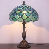 Tiffany Table Lamp Werfactory® W12H19 Inch Blue Stained Glass Lamp