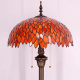 Tiffany Lampshade Replacement Werfactory® W16H7-inch Red Wisteria Stained Glass Shade
