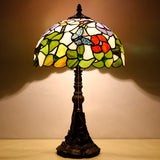 Werfactory® Tiffany Table Lamp W12H19 Inch Stained Glass Antique Butterfly Style Light