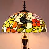 Werfactory® Tiffany Floor lamp, 70 inches high Butterfly Style Stained Glass Light