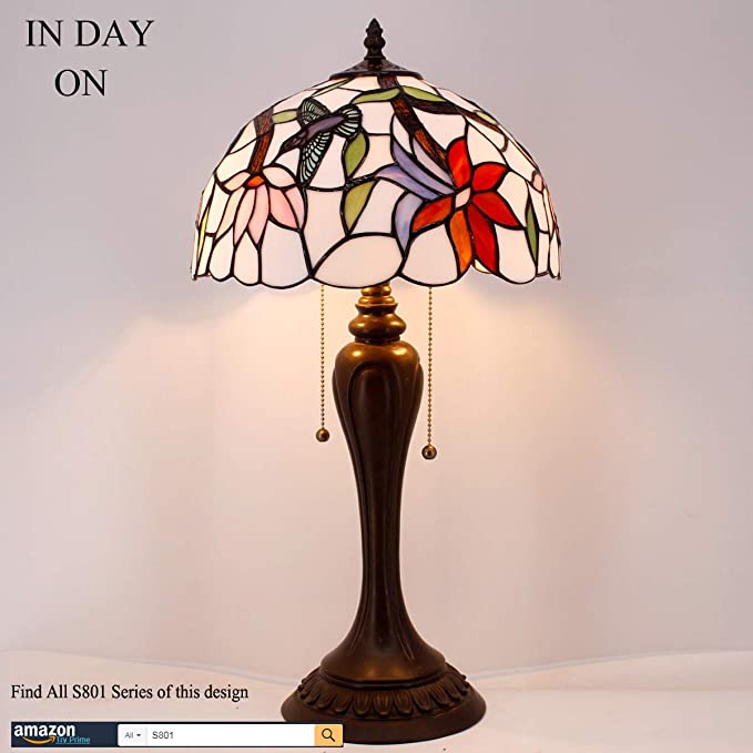 12 inch Hummingbird Stained Glass Lampshade Only Werfactory®  Fit for Tiffany Table Lamp
