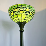 Werfactory® Tiffany Style 65" Torchiere Traditional Floor Lamp Stained Glass Lampshade