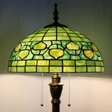 Werfactory® Tiffany Floor Lamp W16H70 Inch Green Stained Glass Apple Style Reading Lamp