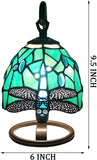 Werfactory® Tiffany Night Light, Stained Glass, Mix-Color Dragonfly Table Lamp