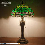 12 inch Green Dragonfly Light  Stained Glass Lampshade Only Werfactory®  Fit for Tiffany Table Lamp