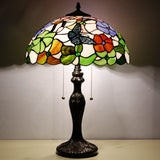 Werfactory® Tiffany Table Lamp 24 Inch Stained Glass Butterfly Style Reading Lamp