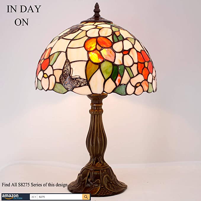 12 inch Butterfly  Stained Glass Lampshade Only Werfactory®  Fit for Tiffany Table Lamp