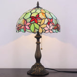 Werfactory® Tiffany Style Lamp W12H19 Inch Stained Glass Flower Table Lamp