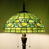 Werfactory® Tiffany Floor Lamp W16H70 Inch Green Stained Glass Apple Style Reading Lamp