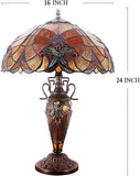 Tiffany Lampshade Replacement Werfactory® W16H7-inch Red Liaison Stained Glass Shade
