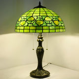 Werfactory® Tiffany Lamp Green Stained Glass Table Lamp W16H24 Inch Bedside Nightstand