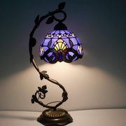 Stained Glass Lamp Werfactory® Blue Purple Tiffany Style Desk Light