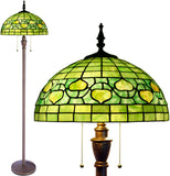 Werfactory® Tiffany Floor Lamp W16H70 Inch Green Stained Glass Apple Style Reading Lamp