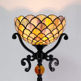 Werfactory® Tiffany Floor Lamp Stained Glass Fish Scales Torchiere Light