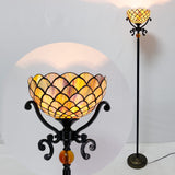 Werfactory® Tiffany Floor Lamp Stained Glass Fish Scales Torchiere Light