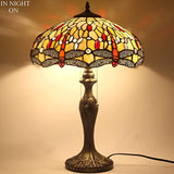 Tiffany Lampshade Replacement Werfactory® W16H7-inch Dragonfly Stained Glass Shade