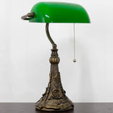 Werfactory® Banker Lamp Tiffany Desk Lamp Green Stained Glass Table Lamp