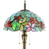 Werfactory® Tiffany Floor Lamp W16H70 Inch Stained Glass Flower Style Reading Lamp