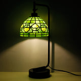 Werfactory® Tiffany Lamp Green Stained Glass Table Lamp 20" Tall