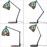 Werfactory® Tiffany Swing Arm Lamp Adjustable Stained Glass Victorian Style