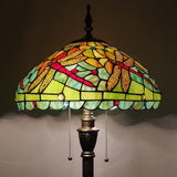 Werfactory® Tiffany Floor Lamp W16H70 Inch Stained Glass Dragonfly Style Reading Lamp