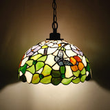 Werfactory® Tiffany Pendant Light 12 Inch Green Butterfly Style Stained Glass Chandelier